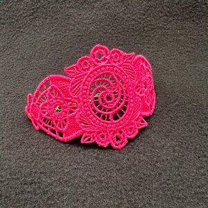 Homemade Pink With Gold Hardware Lace Bracelet